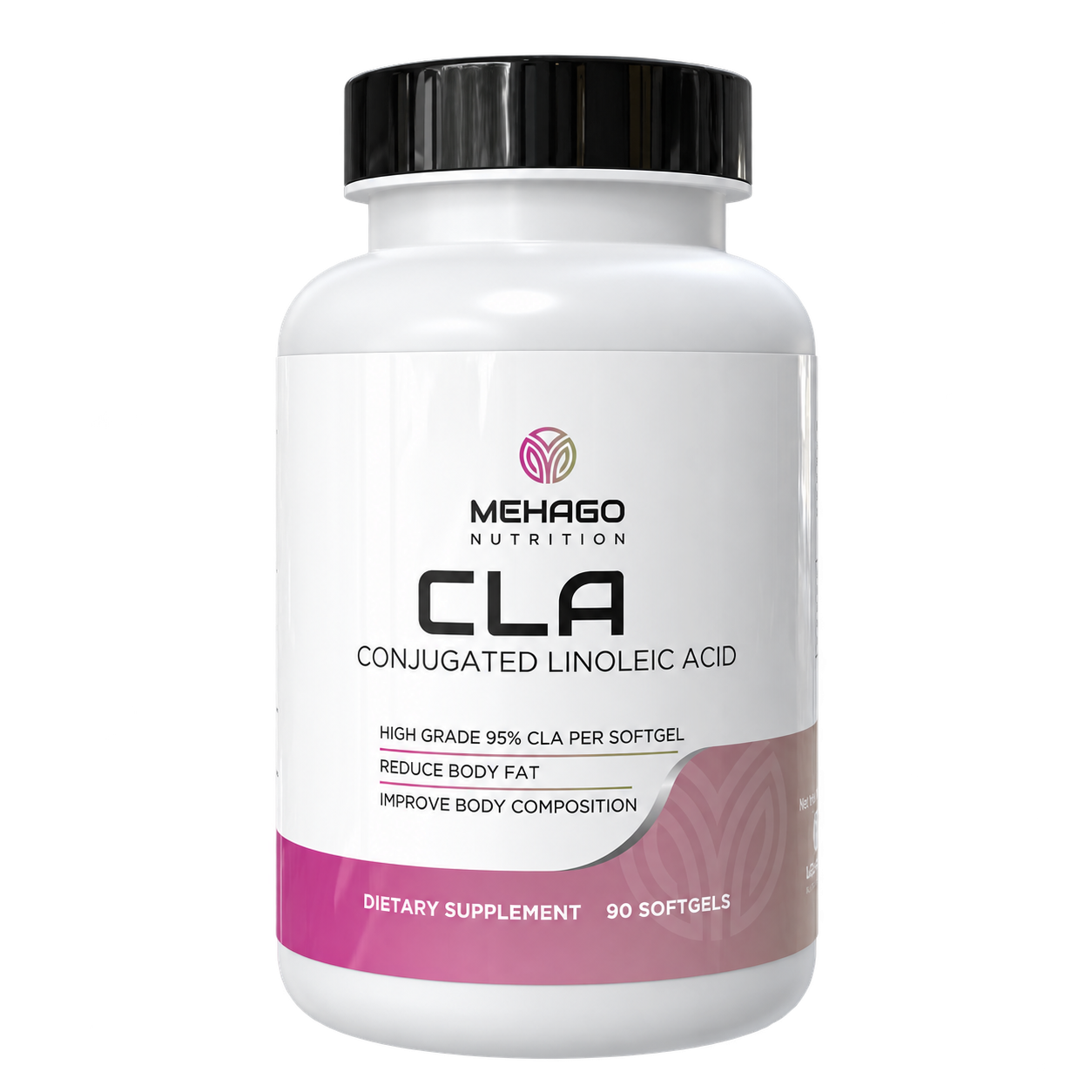 MEHAGO CLA bottle — transparent background